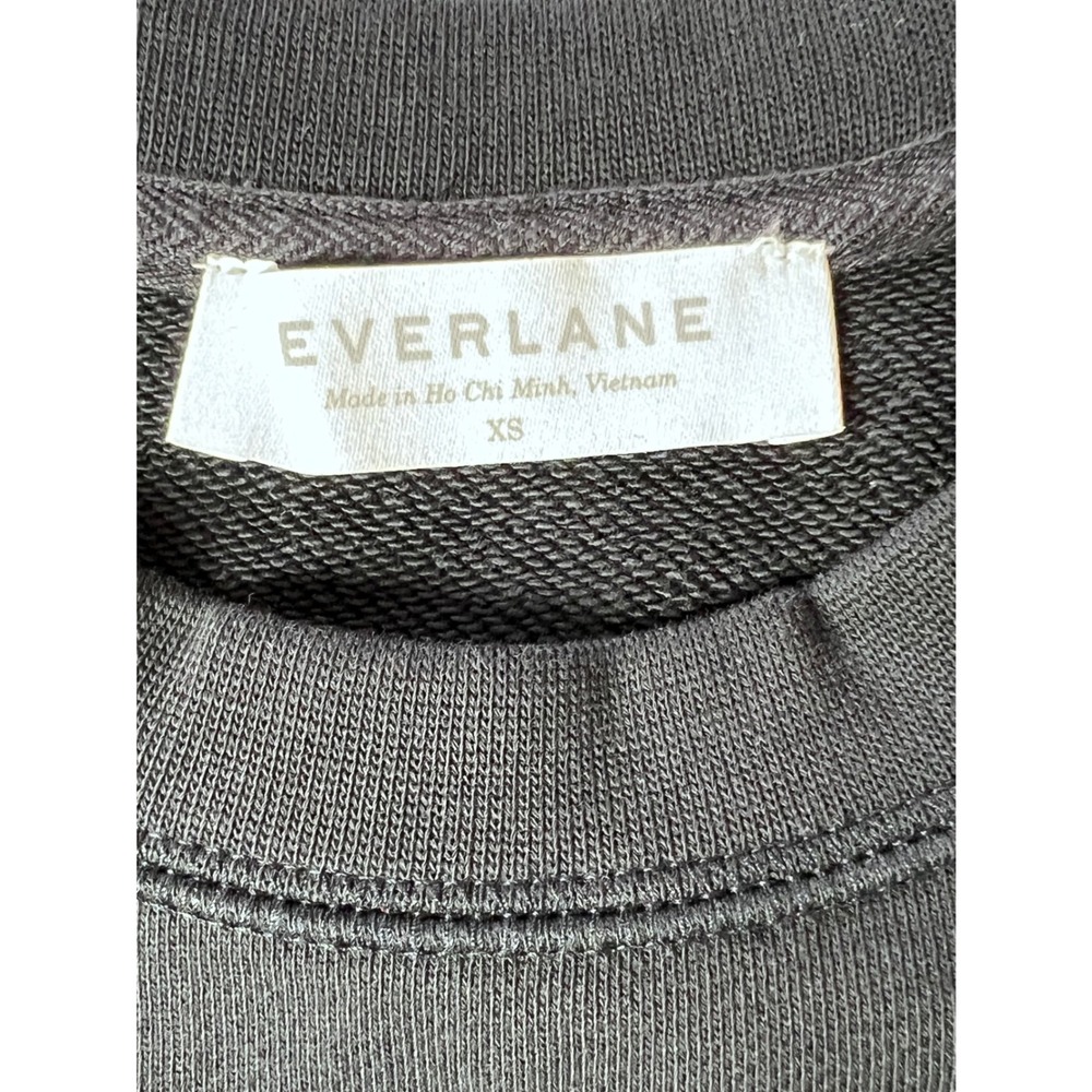 Everlane‎ 100% Human Sweatshirt Black Raglan Crewneck XS Cotton Pullover - Picture 6 of 6